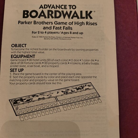 VINTAGE 1985 Parker Brothers ADVANCE TO BOARDWALK Board Game - Picture 10 of 15
